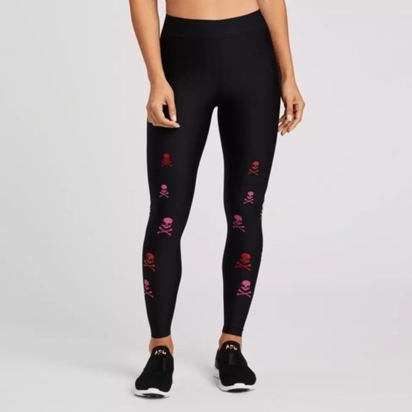 ULTRACOR x SoulCycle Scatter Skull Leggings Size Medium Women’s workout pants - Picture 2 of 10